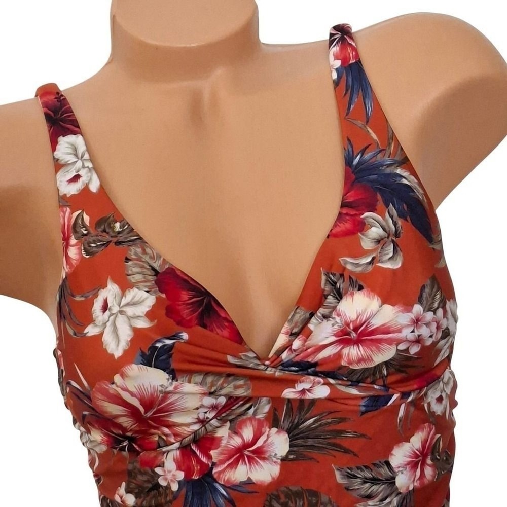 Tahiti Swim Tankini sz S Floral Tropical Swimwear Tank size 4-6 Swimsuit Top - Picture 5 of 11